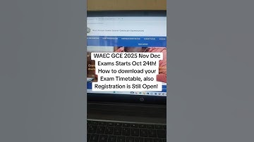 WAEC GCE 2025 Nov Dec Exams Starts Oct 24th!How to download your Exam Timetable #waec #dtwtutorials