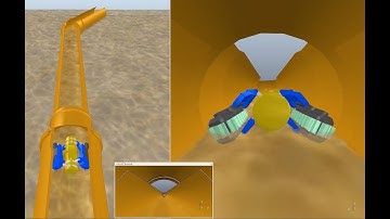 V-REP (CoppeliaSim) simulation of a pipe inspection robot with an active track adaptation system
