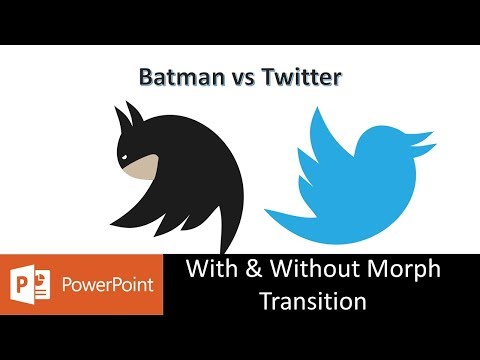 Batman vs Twitter Animation in PowerPoint 2016 Tutorial Using Morph Transition
