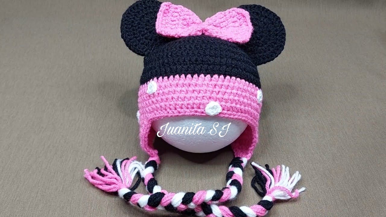 Вязаная шапка Минни Маус крючком шаг за шагом / Как вязать крючком