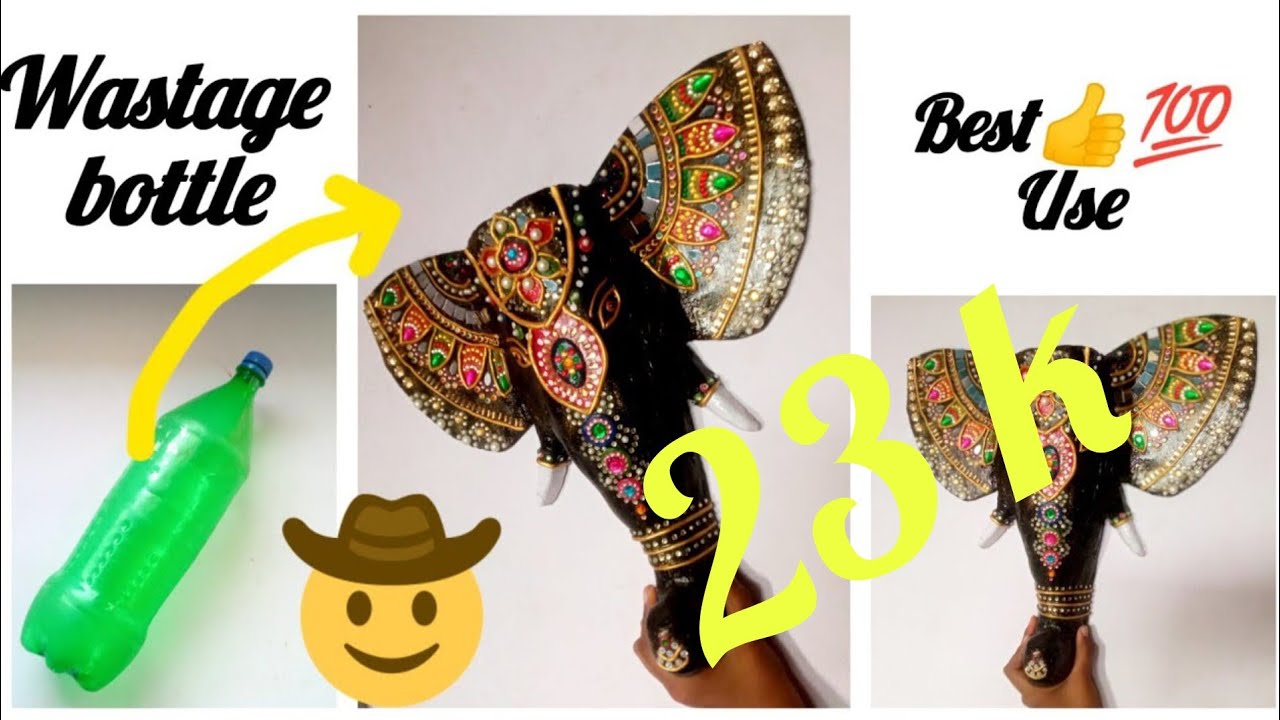 DIY  Ganesha Wall decorr beautiful ✨ Ganesha Walldecor using waste bottle, best waste bottle resuse