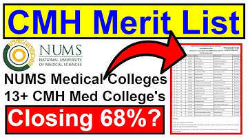 CMH Merit List 2024-2025/AMC Merit List/Army Medical College MBBS BDS Admission/CMH/NUMS Merit