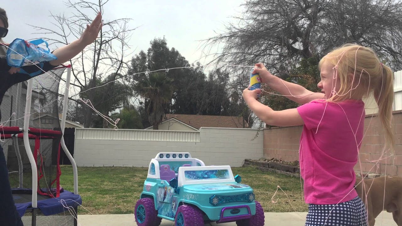 Silly string Challenge YouTube