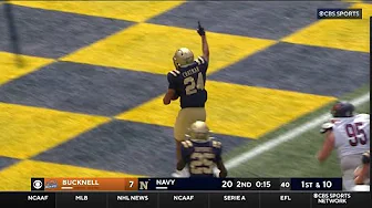 🏈Chatman Rolls over Bucknell D for a 42 Yard TD run #navy thumbnail
