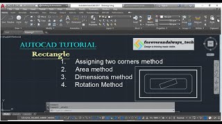 AutoCAD Rectangle Tool! Class 8!! AutoCAD Tutorial! how to draw rectangle in autocad with dimensions Wealth