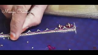 Simple aari embroidery