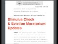 Stimulus Updates and New Eviction Moratorium News