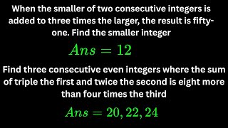 Mastering Applications of Linear Equations: Consecutive Integer Problems! 🎯