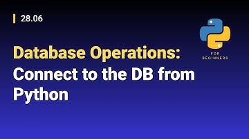 [Python for Beginners]: 28.06. Database Operations: Connect to the DB from Python