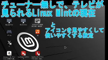 チューナー無しで、テレビが見られるリナックスミントの現在とアイコンを見やすくして使いやすくする設定