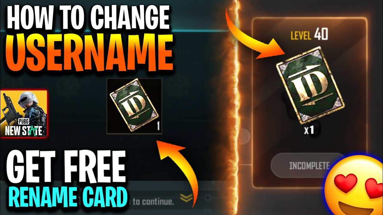 Pubg Rename Card HOW TO CHANGE YOUR USERNAME IN PUBG NEW STATE | GET FREE RENAME CARD IN ...