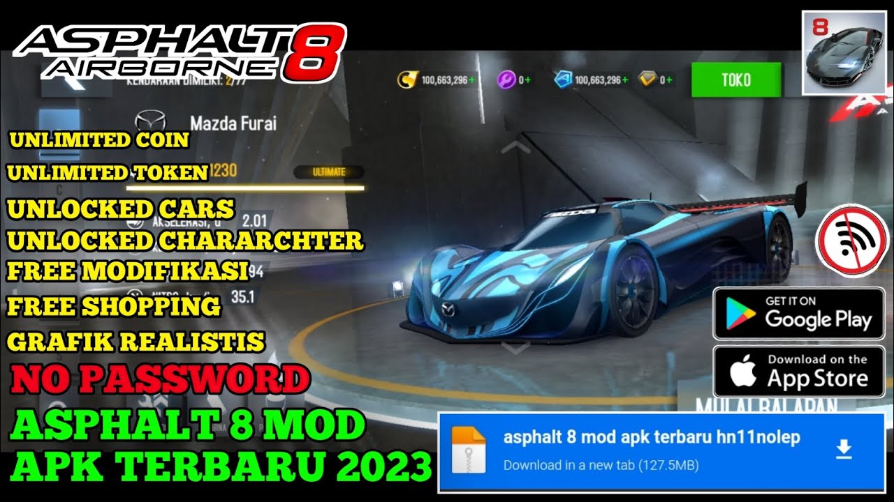 asphalt 8 mod apk terbaru 2023 versi 7.2.0j YouTube
