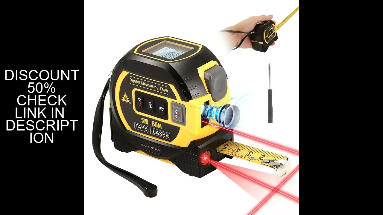 60M Laser Tape Measure 3 In 1 Digital Tape Measure High Precision Laser Rangefinder Steel Tape Measu