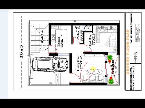 600 SQ  FT  1BHK HOUSE  PLAN  WITH CAR  PARKING  YouTube