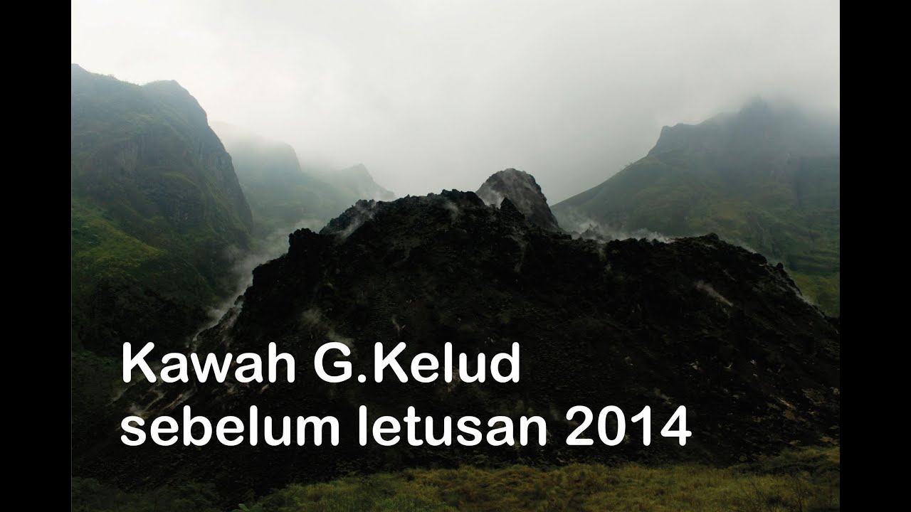 Kawah Gunung Kelud sebelum letusan 2014