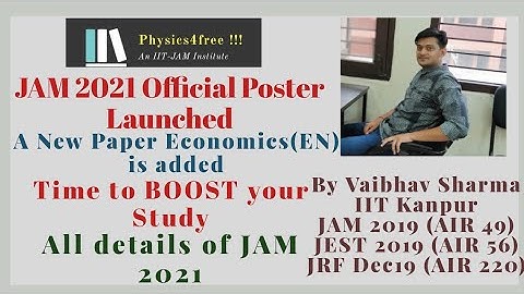 IIT JAM II Official Notification JAM 2021 II Vaibhav Sharma