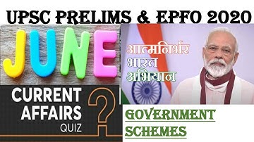 INSIGHTSIAS QUIZ-GOVERNMENT SCHEMES JUNE 2020:UPSC/STATE_PSC/EPFO/SSC