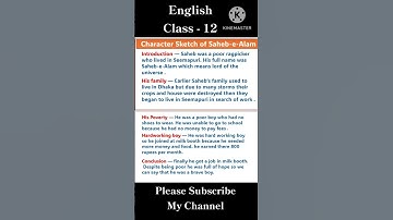 character sketch of saheb e alam in lost spring class 12 #charactersketch #shorts#trending