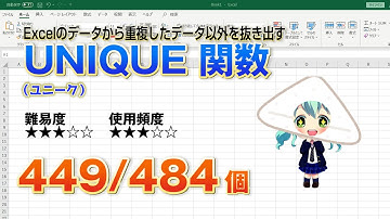 【Excel関数上級編】Excelのデータから一意のデータを見つけるUNIQUE（ユニーク） 関数