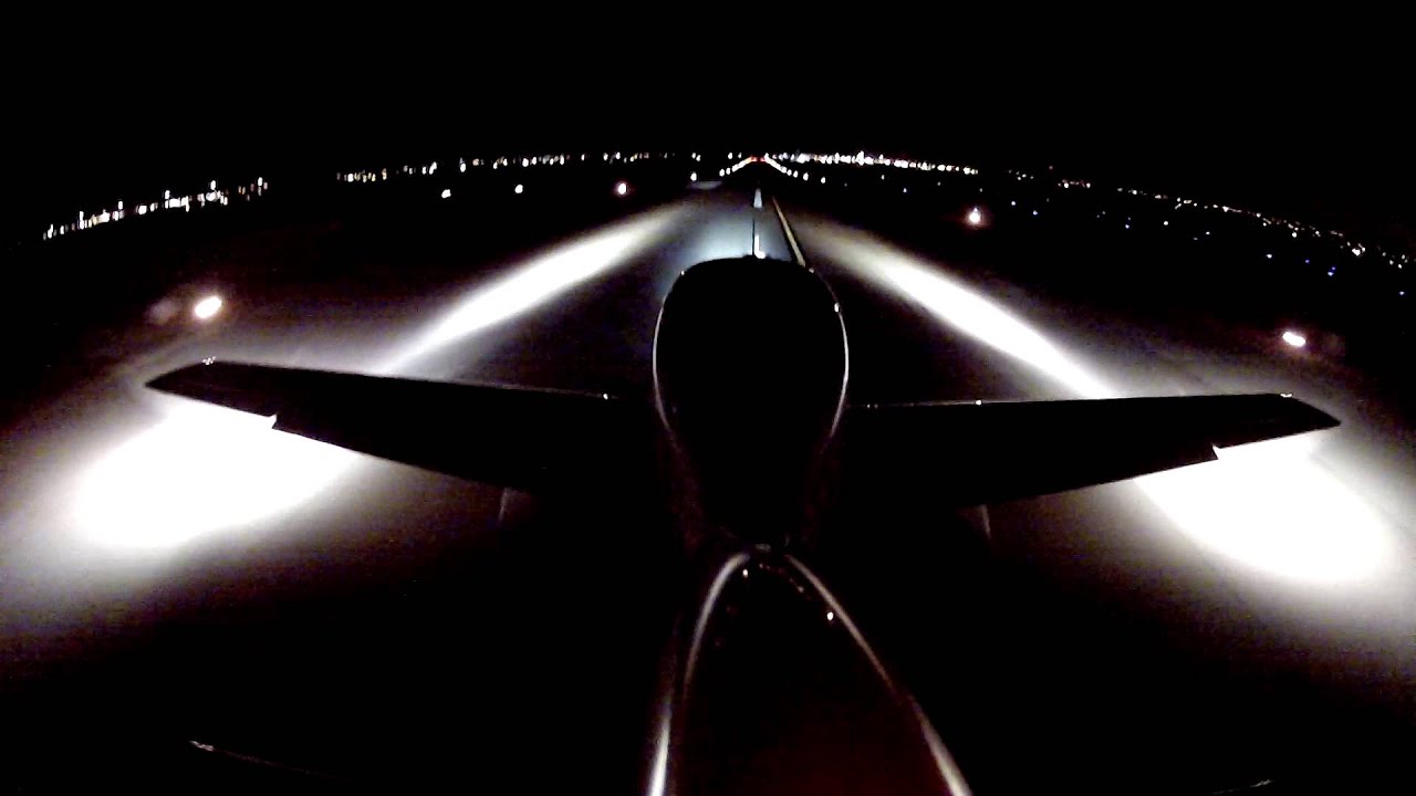 Lopresti X4 Tri Tip Wingtip lights takeoff - Wingtip lights with 85 watt ballasts and redesigned reflector to direct the energy further downrange.
