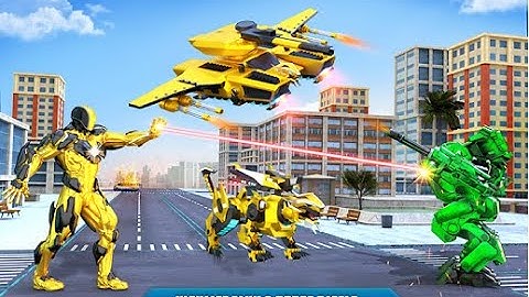 Flying Tank Transform Robot War Part-1 | New Lion Robot Android GamePlay | By Game Crazy