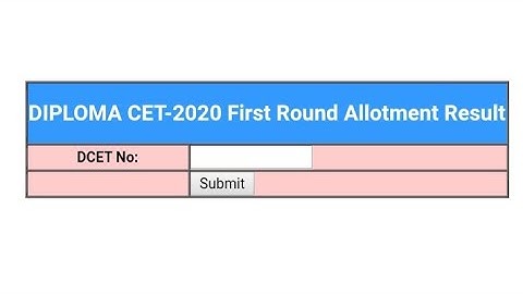 DCET 2020 : FIRST ROUND SEAT ALLOTMENT RESULTS OUT