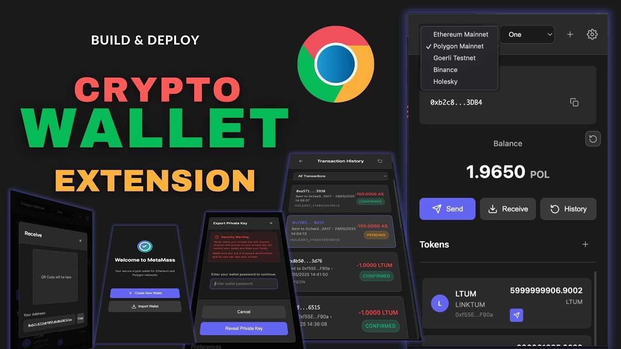 Build a Blockchain Crypto Wallet Chrome Extension | Connect to Any  Blockchain (Full Crypto Wallet)