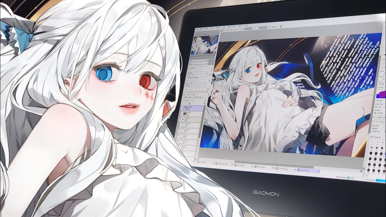 [GAOMON PD1320] 13인치 액정타블렛 언박싱 및 리뷰하기! /루시넬 스피드 페인팅