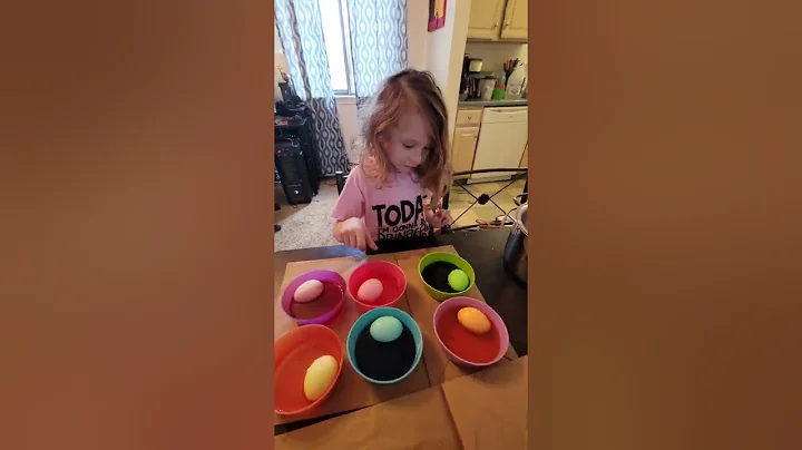 Easter egg dying with Miss Olivia.