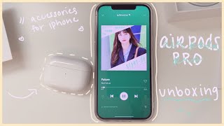 Apple Airpods Pro Unboxing + iPhone Accessories [aesthetic & satisfying] 2021