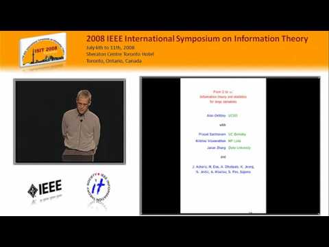 Alon Orlitsky: From Two to Infinity: Information Theory and Statistics for Large Alphabets