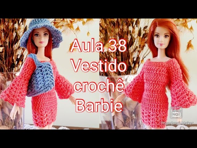 Vestido de crochê Barbie/ Vestido a crochet muñeca Barbie/ Crochet