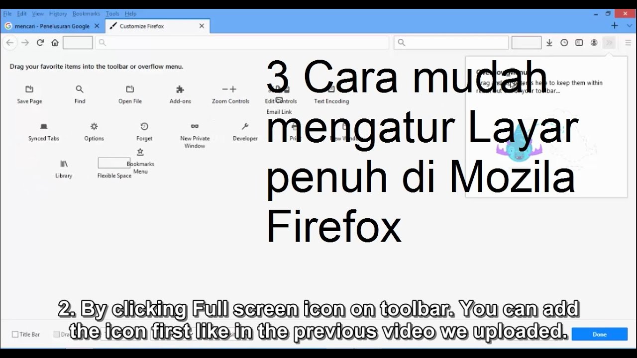 3 Cara mudah mengatur layar penuh di Mozila Firefox (Set Full screen