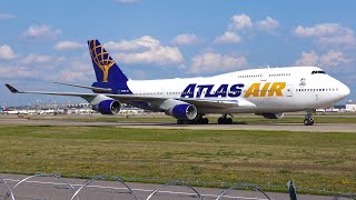 Atlas Air 747-400 Baltimore Ravens Charter Landing and Takeoff | MSP