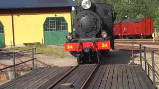 Narrow Gauge Steam Engine VGJ 24 Arrives at Anten, Sweden