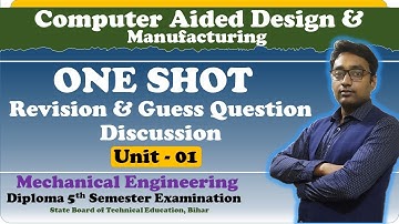 ONE SHOT Revision||Computer Aided Design & Manufacturing||SBTE||5th Semester||ME||By Aditya Sir