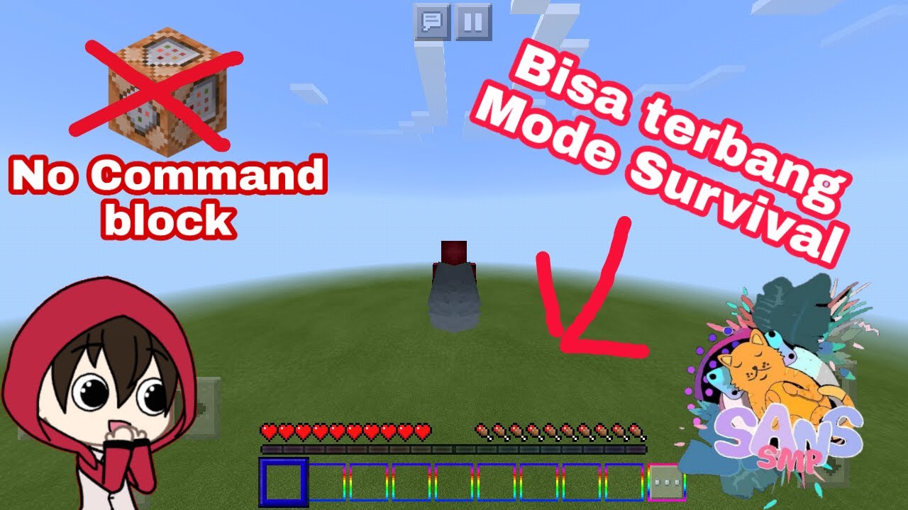 Tutorial Cara terbang di mode survival mirip Sans SMP 