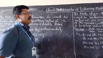 Class-9. Computer Applications. Ch-6. Mathematical Library Methods.