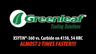 Greenleaf Corporation XSYTIN®-360 Ceramic End Mill vs. Carbide End Mill Slotting 4150, 54 HRC