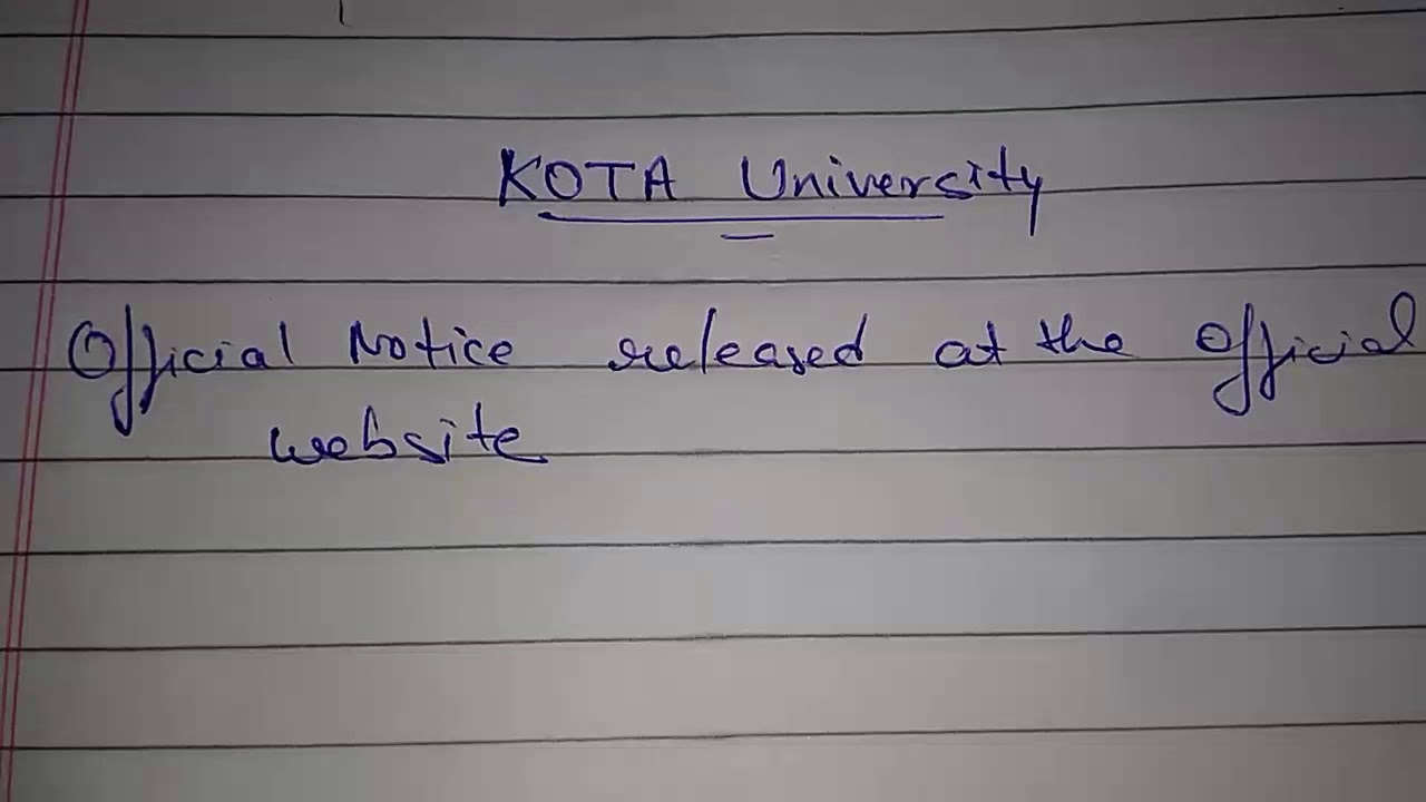 KOTA University official notice released || Kota University postponed new Exam dates