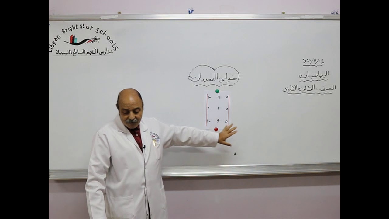 مادة الرياضيات للصف الثالث الثانوي العلمي/   درس خواص المحددات