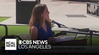 KCAL News anchor Rudabeh Shahbazi featured guest at education and health event at LA Coliseum