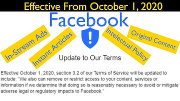 Facebook Update New Rules for In-Stream Ads, Account, Instant Articles, Intellectual policy