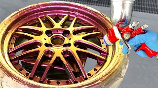 Car wheel changes color / Custom paint method part2 / It ’s Another dimension idea【カスタムペイント】