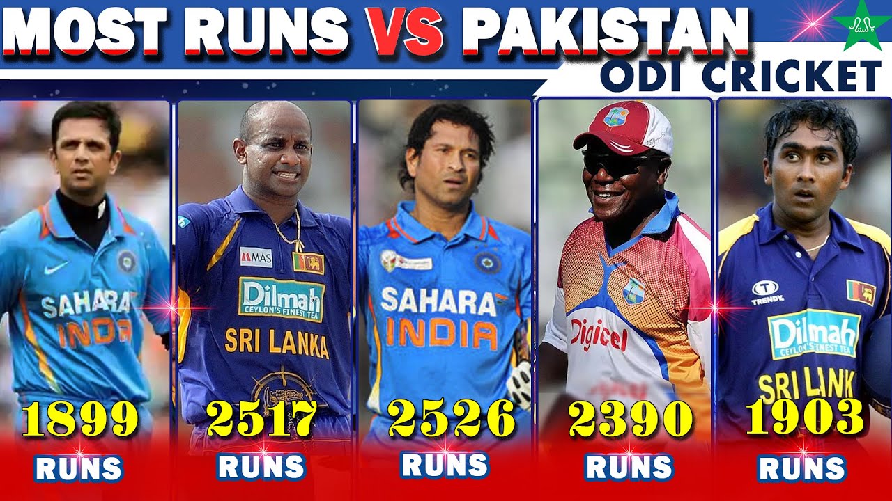 Most Runs against Pakistan in ODI Cricket 🔥 Most Runs Vs Pakistan 🔥 ...