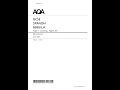 2025 AQA GCSE Spanish Mark Scheme Paper 1 8698 Lh Listening Higher Tier