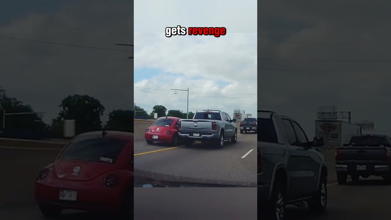 Driver Gets Revenge on Road Raging Pickup Truck