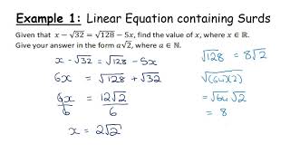 LCHL - Algebra - Equations containing Surds