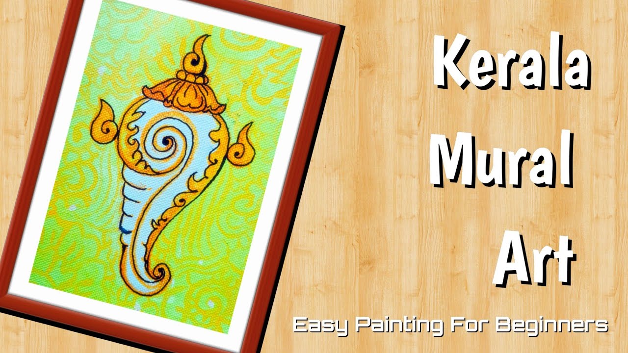 Kerala Mural Painting Design For Beginners || Acrylic on Canvas ...