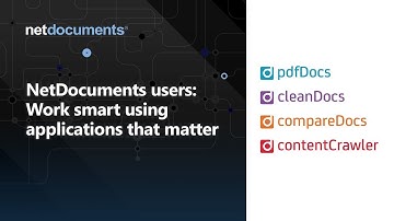 NetDocuments users: Work smart using applications that matter